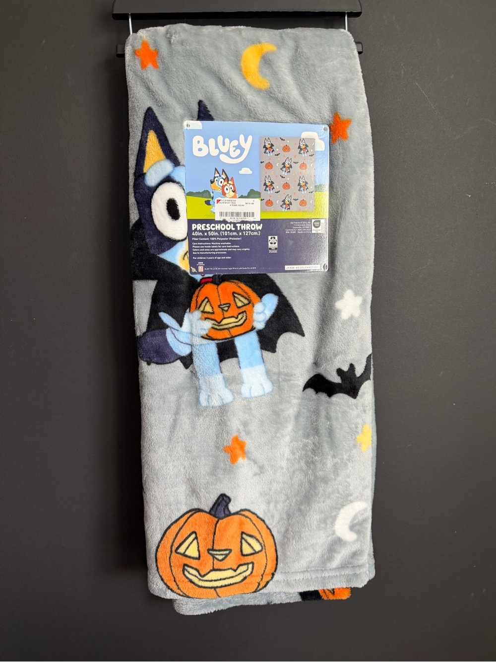 Bluey Preschool Halloween Throw Blanket - NWT